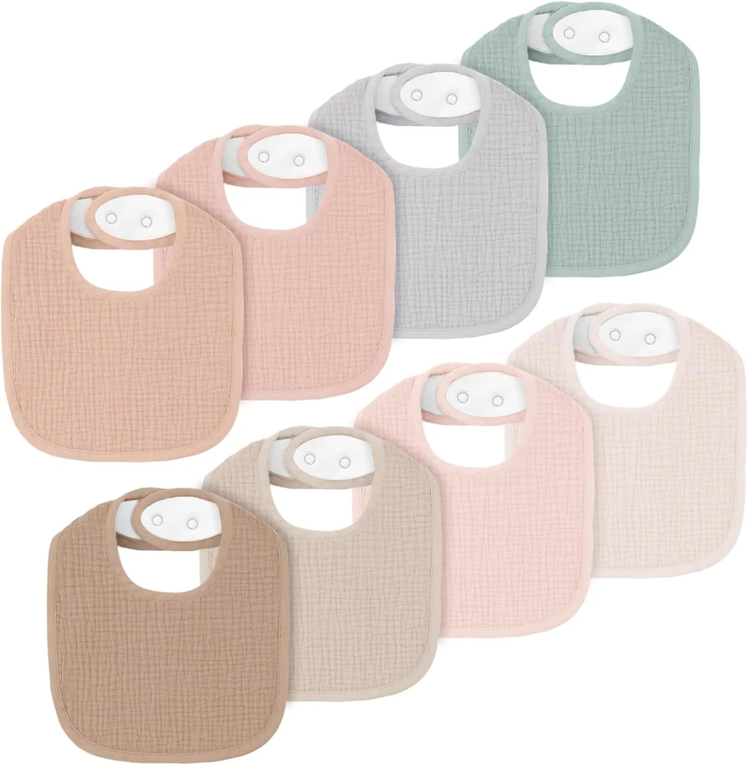 8 Pack Muslin Baby Bibs for Boys Girls, Soft Cotton Baby Bibs for Drooling and Teething