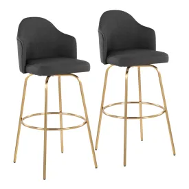 Ahoy - Contemporary Fixed Height Bar Stool & Round Footrest (Set of 2) by Couch.com