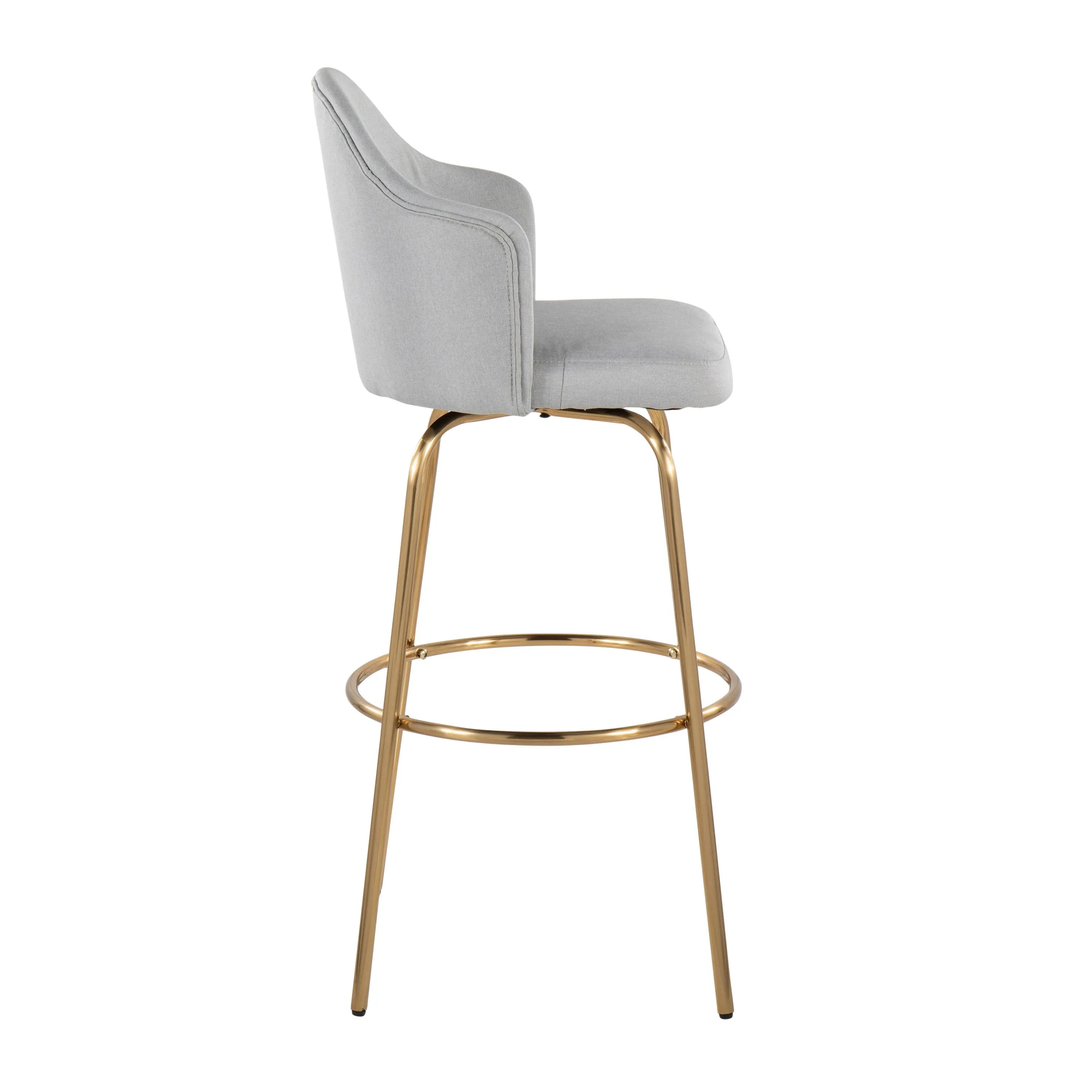 Ahoy - Contemporary Fixed Height Bar Stool & Round Footrest (Set of 2) by Couch.com