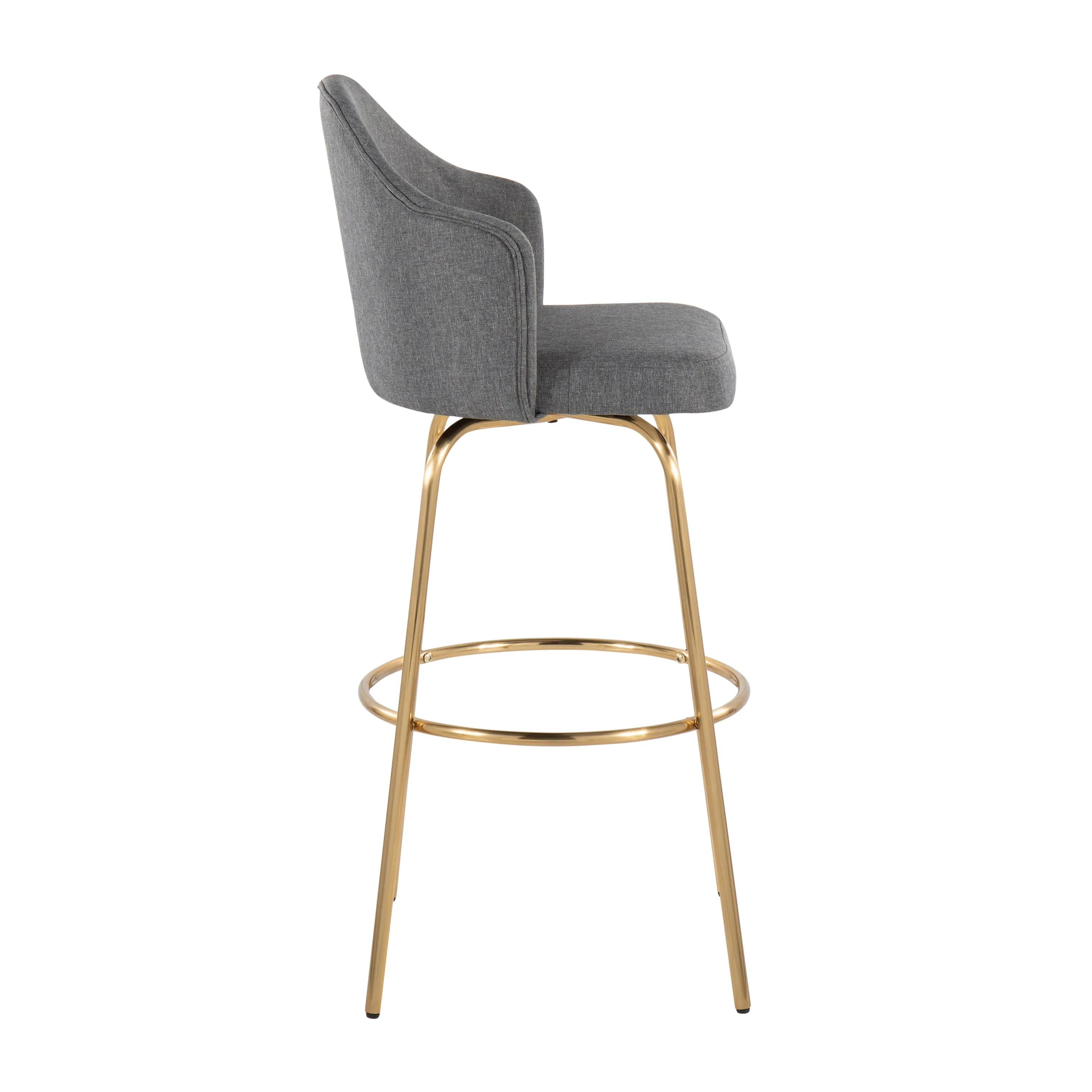 Ahoy - Contemporary Fixed Height Bar Stool & Round Footrest (Set of 2) by Couch.com