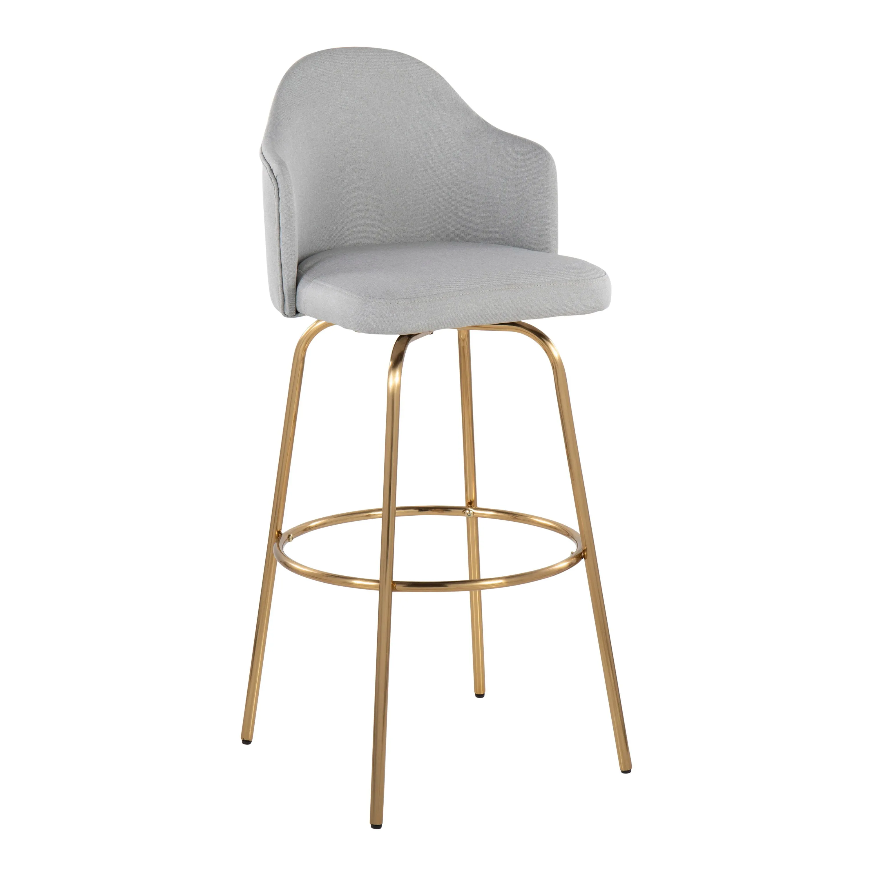 Ahoy - Contemporary Fixed Height Bar Stool & Round Footrest (Set of 2) by Couch.com