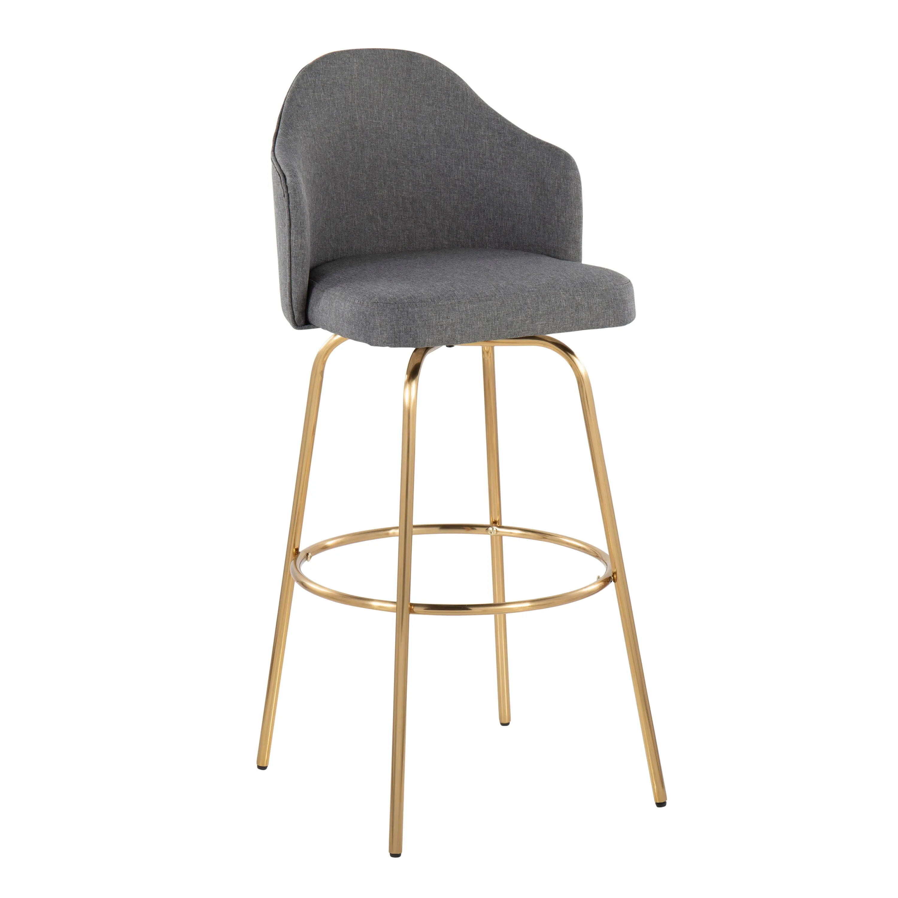 Ahoy - Contemporary Fixed Height Bar Stool & Round Footrest (Set of 2) by Couch.com