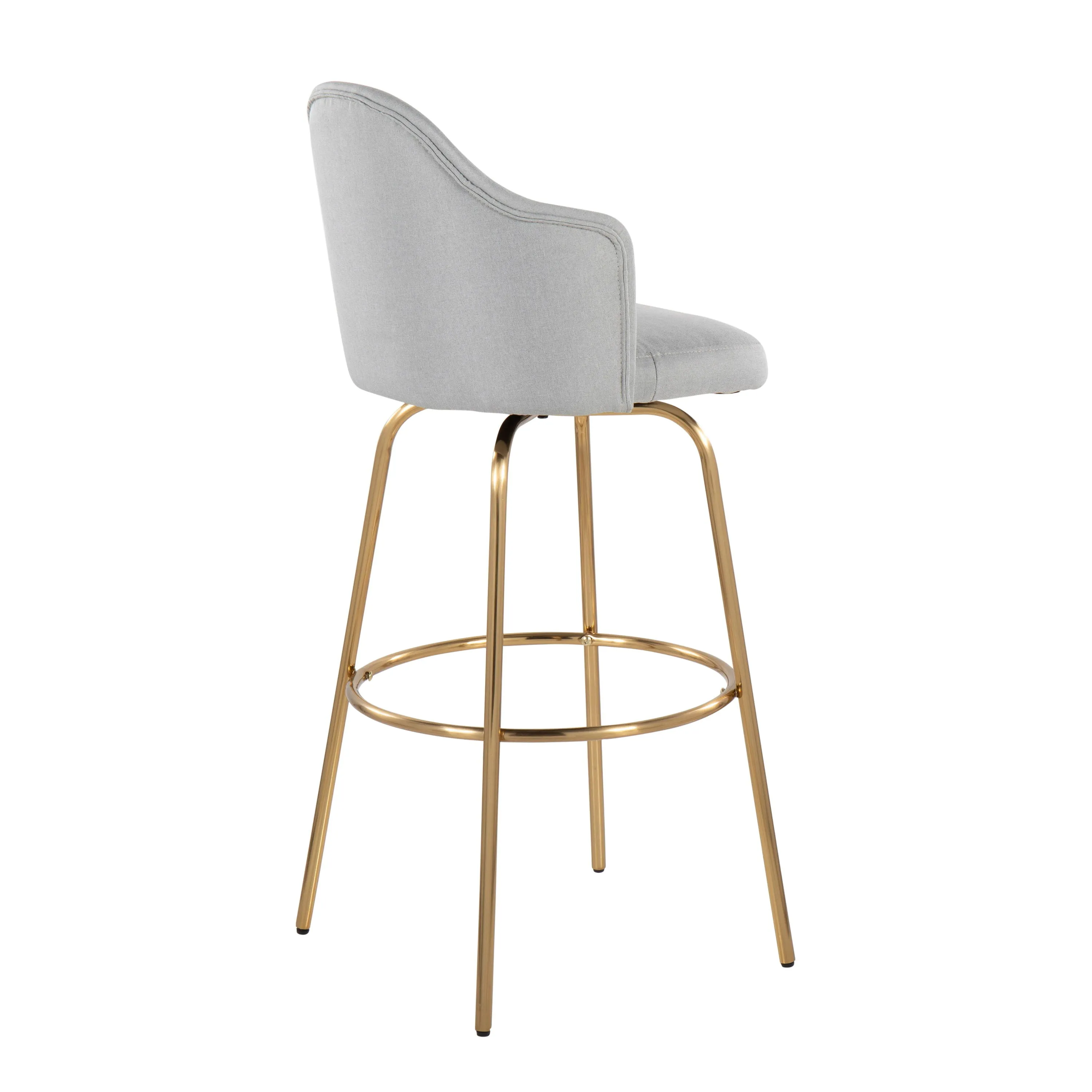 Ahoy - Contemporary Fixed Height Bar Stool & Round Footrest (Set of 2) by Couch.com