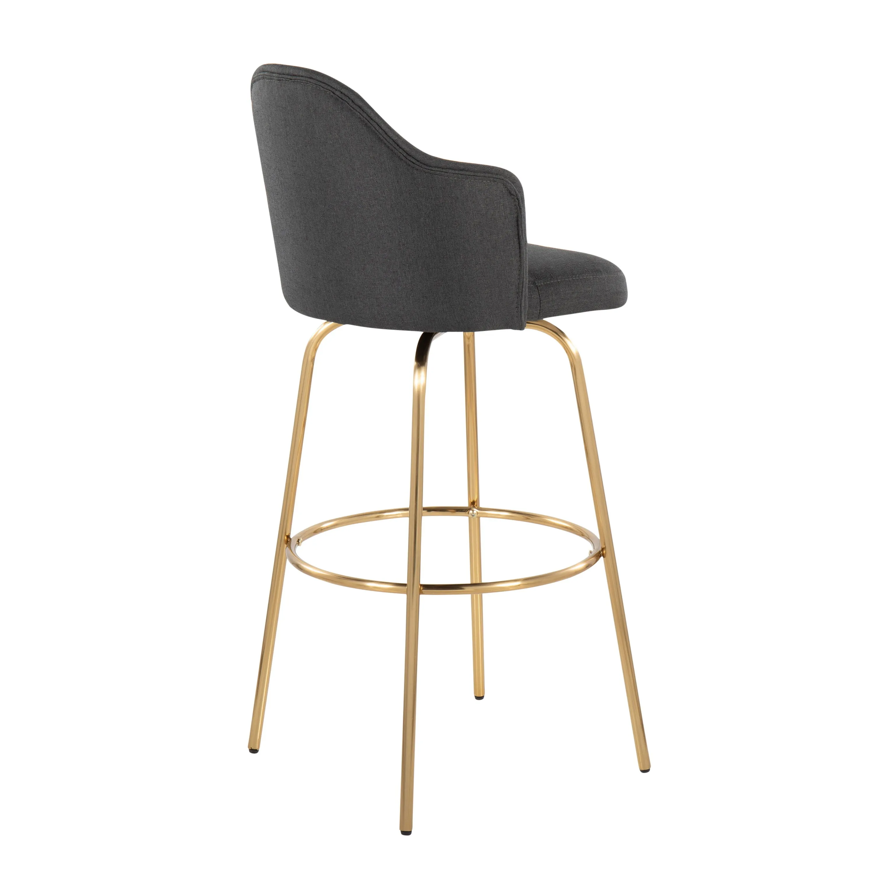 Ahoy - Contemporary Fixed Height Bar Stool & Round Footrest (Set of 2) by Couch.com