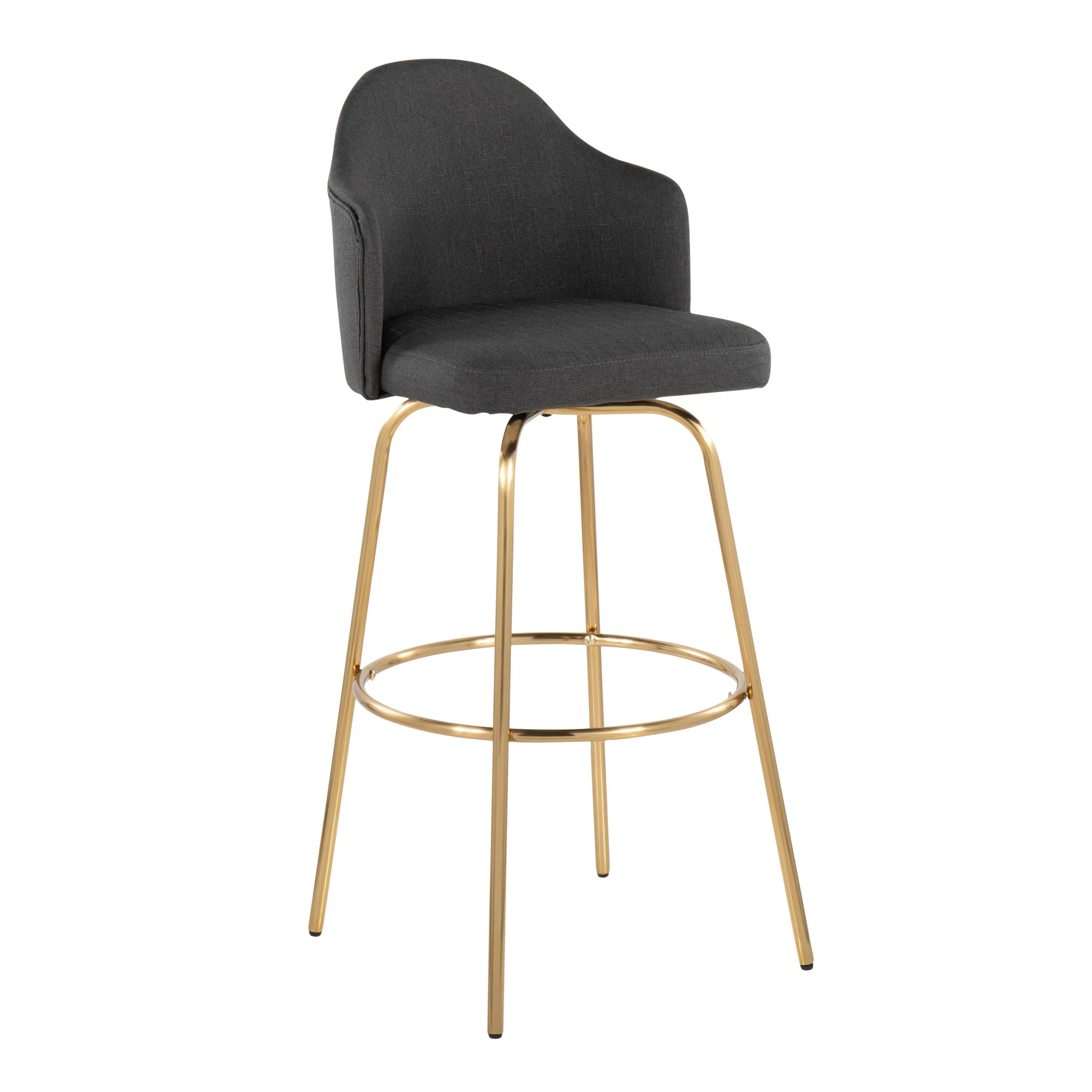 Ahoy - Contemporary Fixed Height Bar Stool & Round Footrest (Set of 2) by Couch.com