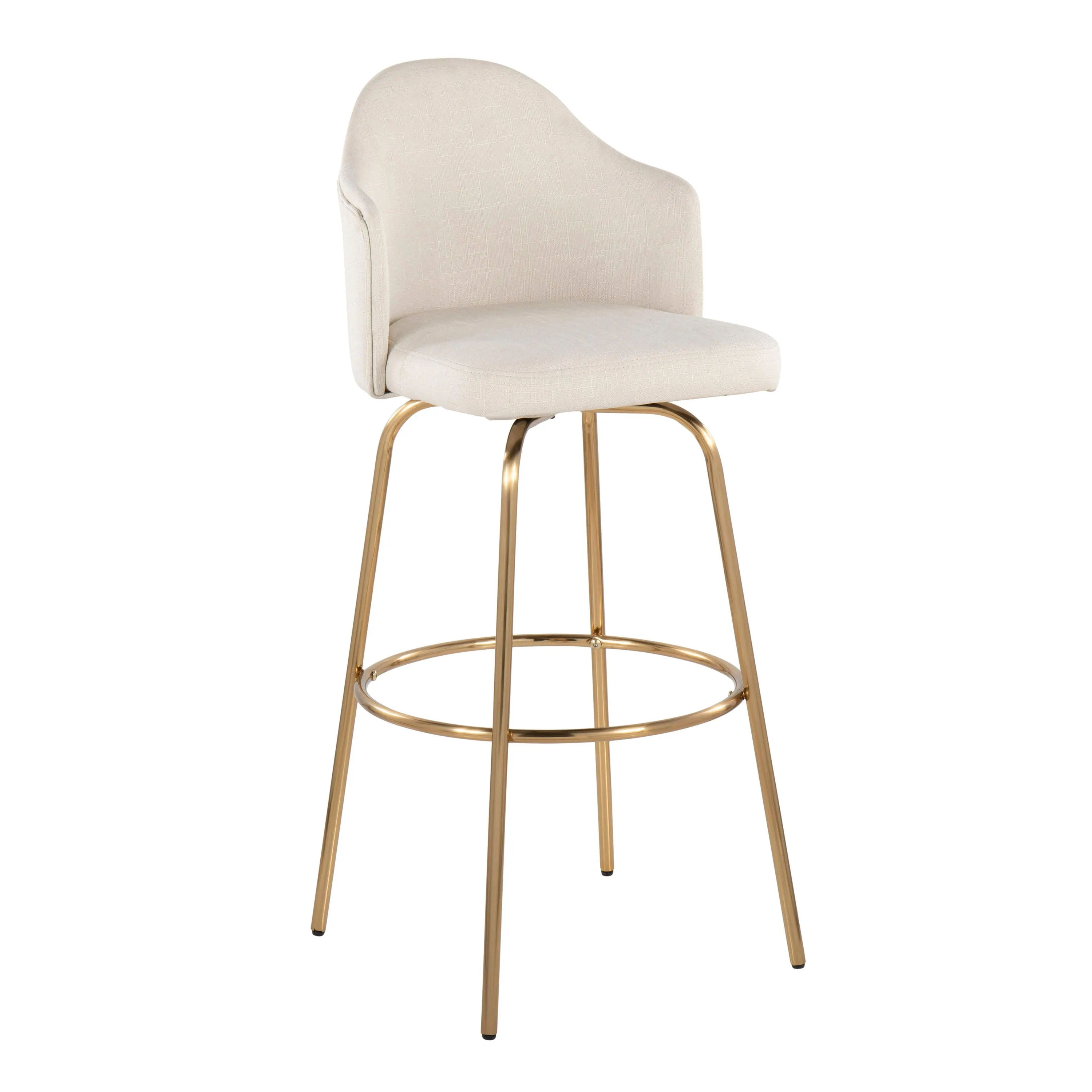 Ahoy - Contemporary Fixed Height Bar Stool & Round Footrest (Set of 2) by Couch.com