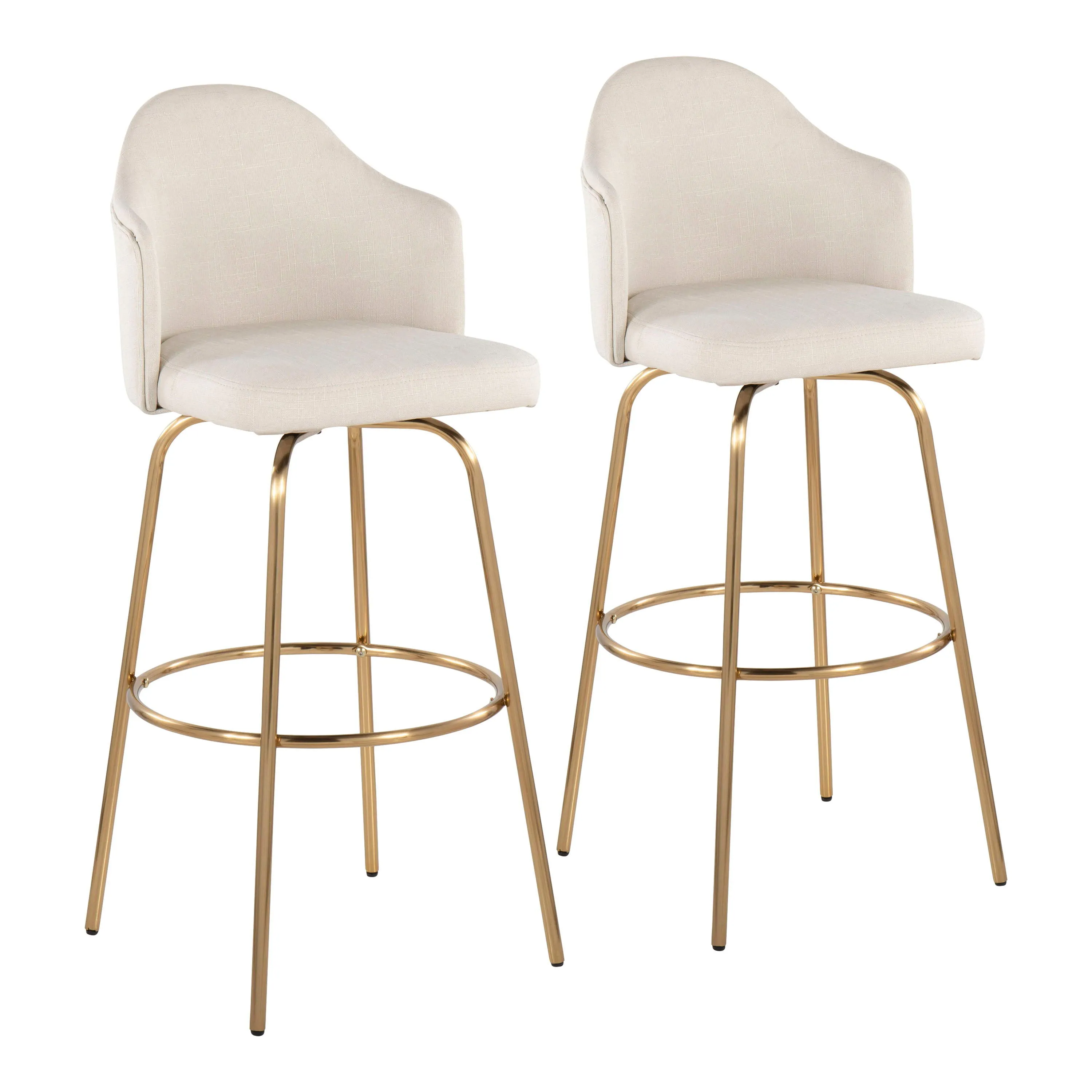 Ahoy - Contemporary Fixed Height Bar Stool & Round Footrest (Set of 2) by Couch.com