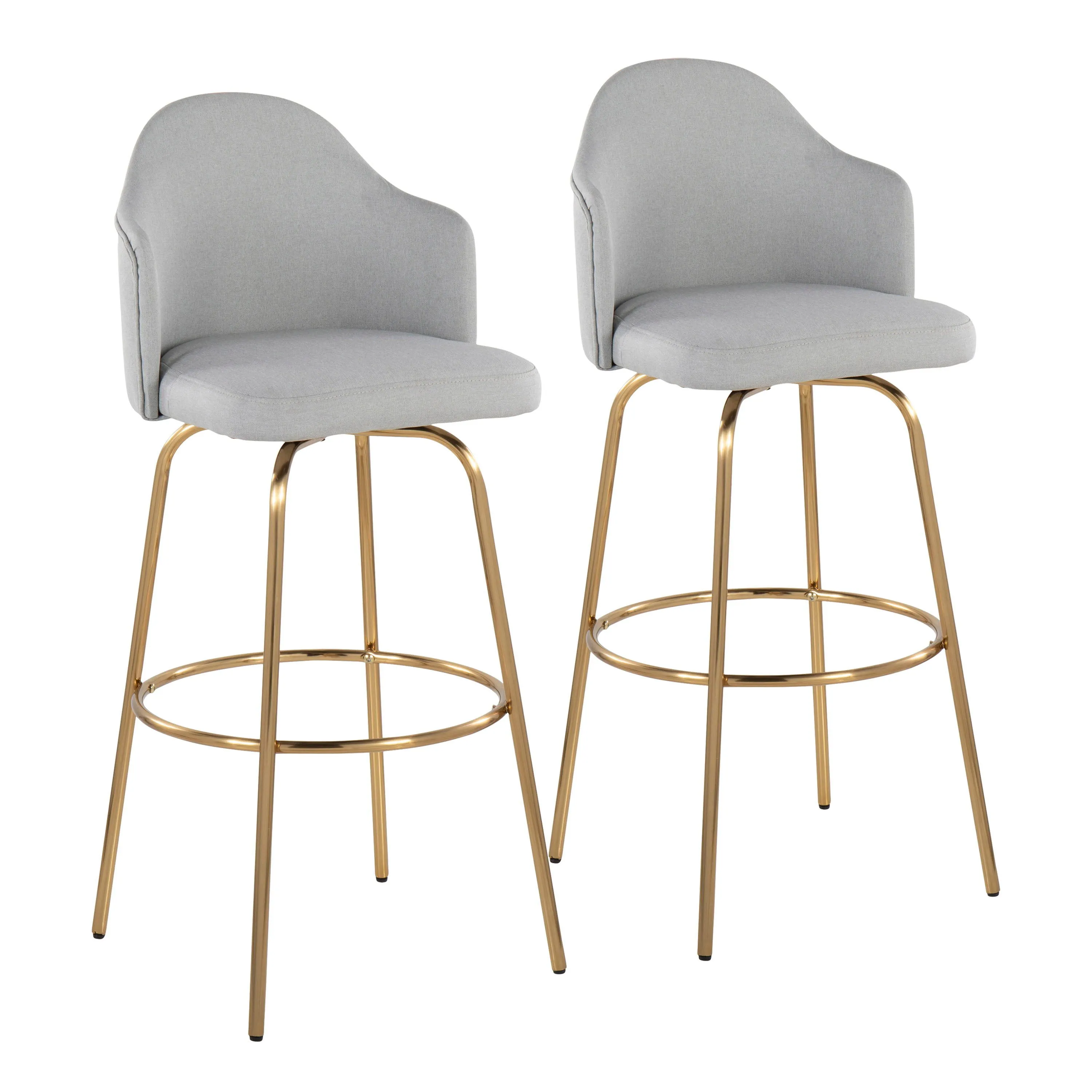 Ahoy - Contemporary Fixed Height Bar Stool & Round Footrest (Set of 2) by Couch.com