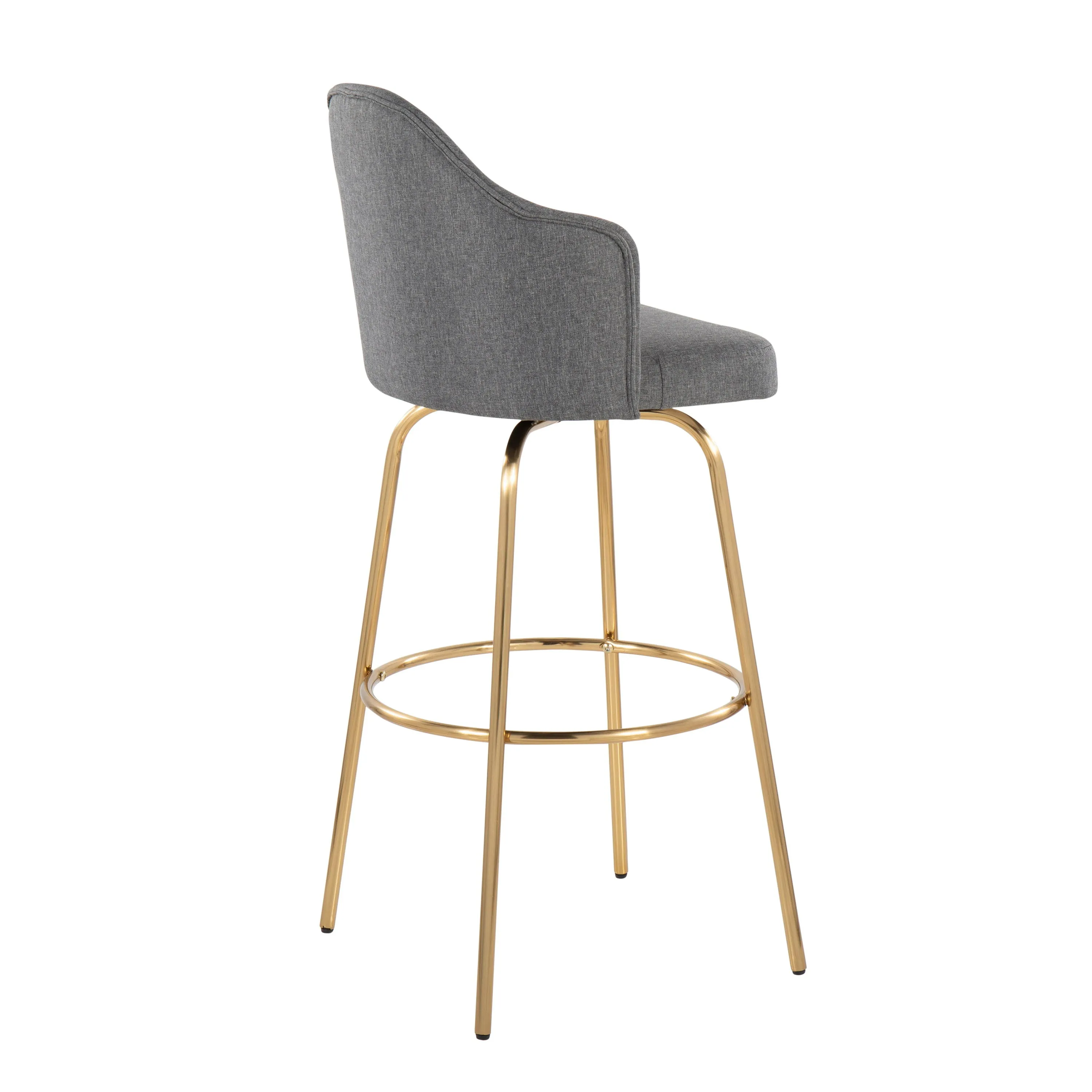 Ahoy - Contemporary Fixed Height Bar Stool & Round Footrest (Set of 2) by Couch.com
