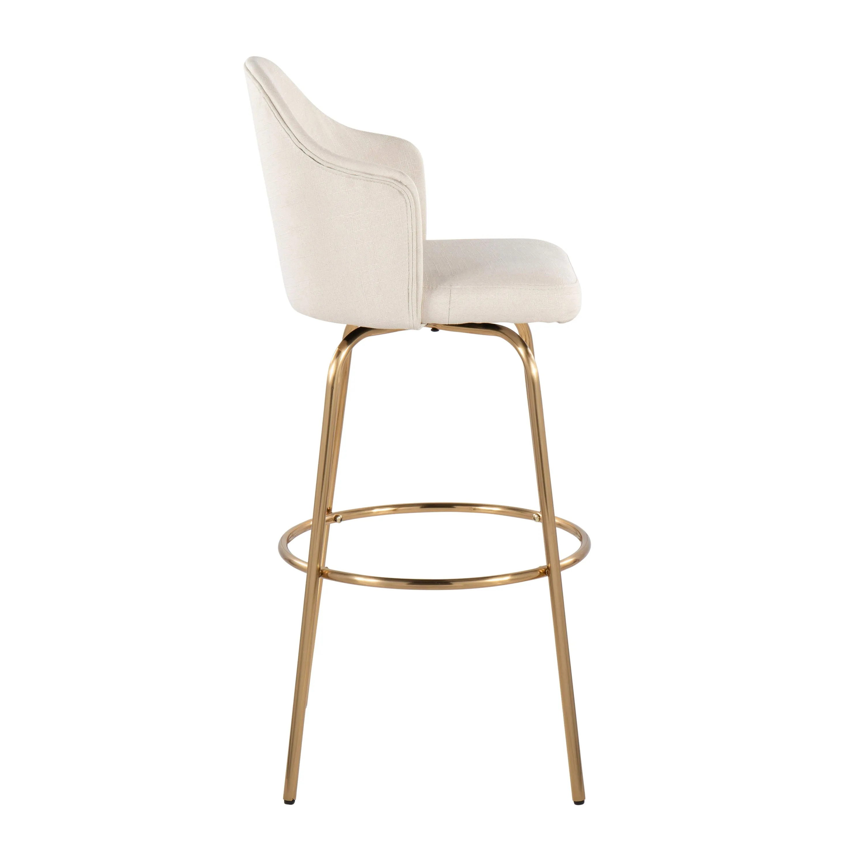 Ahoy - Contemporary Fixed Height Bar Stool & Round Footrest (Set of 2) by Couch.com
