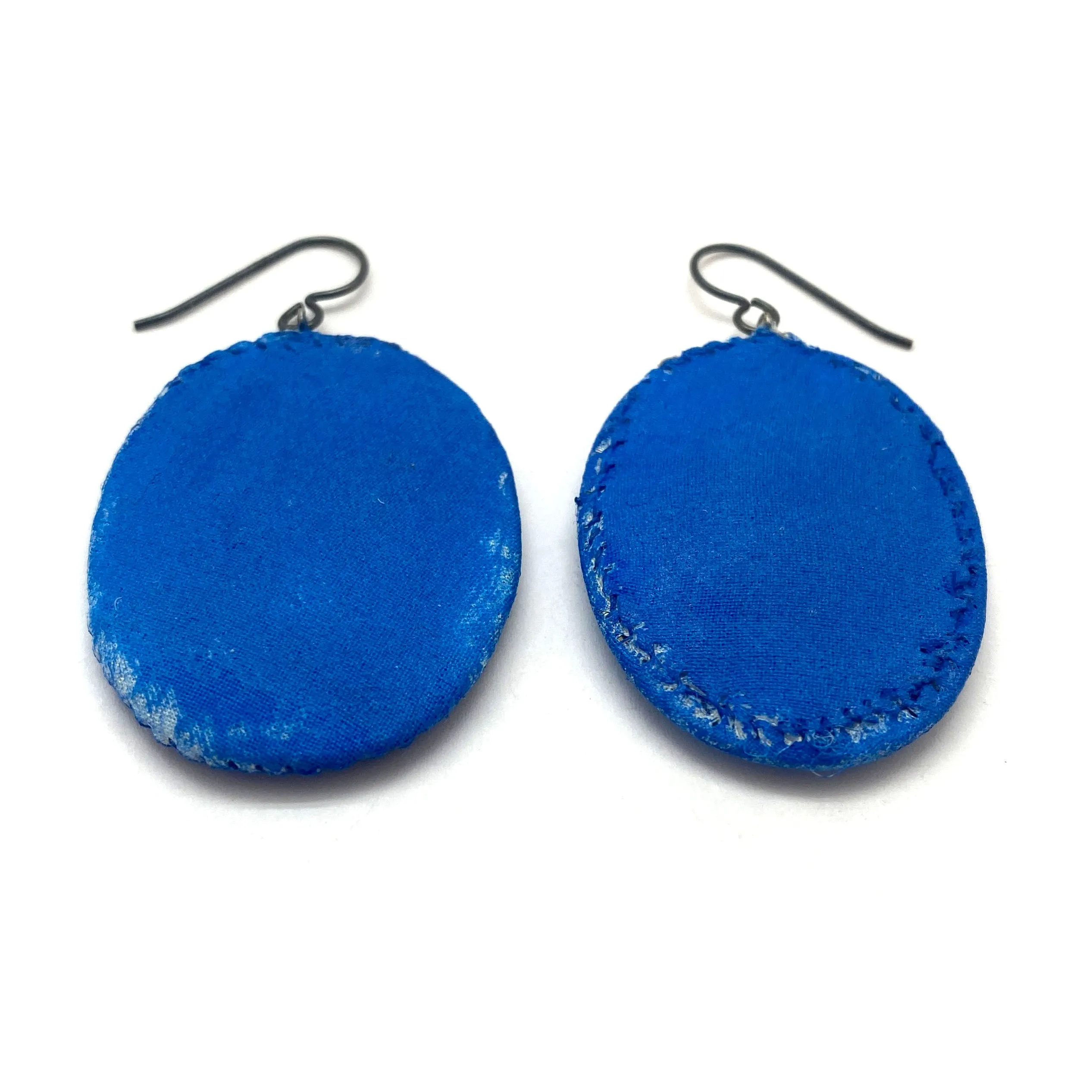 Cobalt Blue Oval Earrings