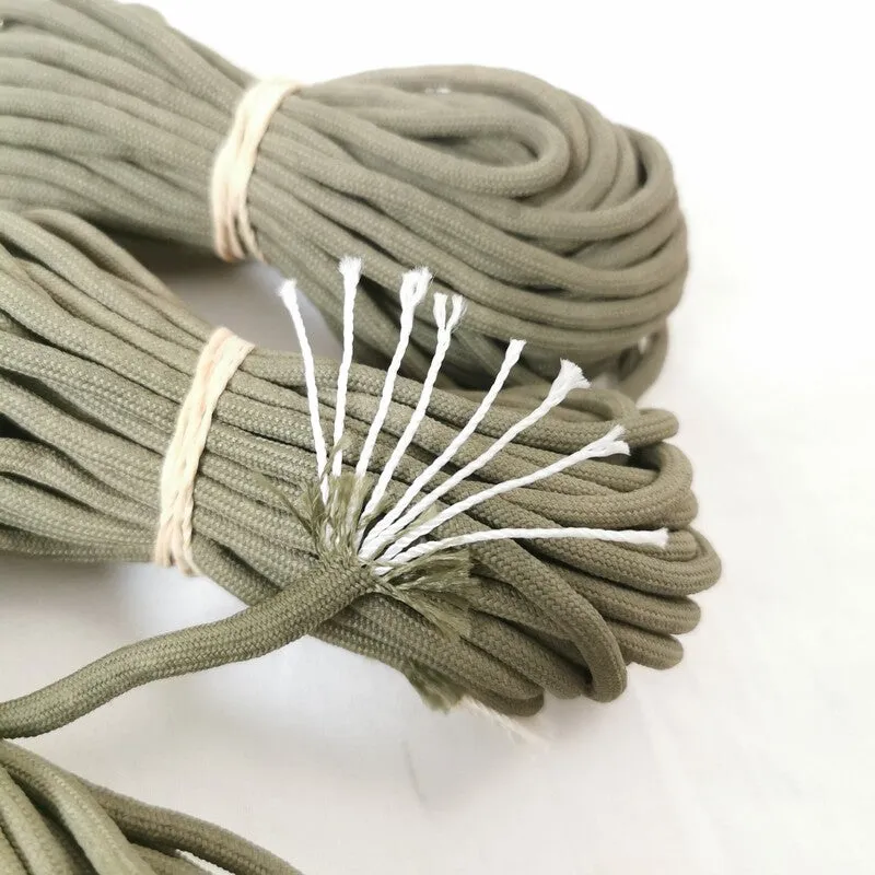 Cord: Irvin Para Cords. 3 x 6 mts. x 3mm. British. Used/Graded. Olive Green.
