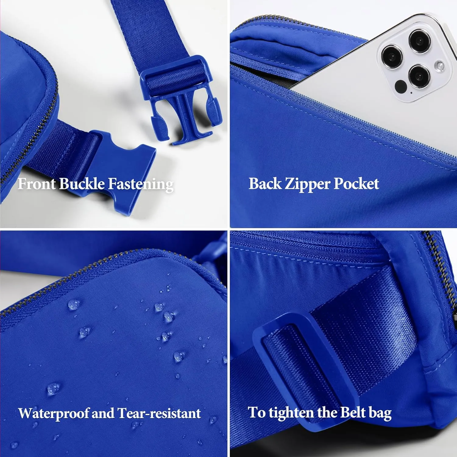 Fanny Pack Cross Body Bag Small Crossbody Bags for Women Men Trendy Nylon Waterproof Mini Purse Travel Running Belt Bag Lulu Dupes Bum Hip Chest Waist Pack Side Bag Must Have Blue