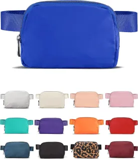 Fanny Pack Cross Body Bag Small Crossbody Bags for Women Men Trendy Nylon Waterproof Mini Purse Travel Running Belt Bag Lulu Dupes Bum Hip Chest Waist Pack Side Bag Must Have Blue