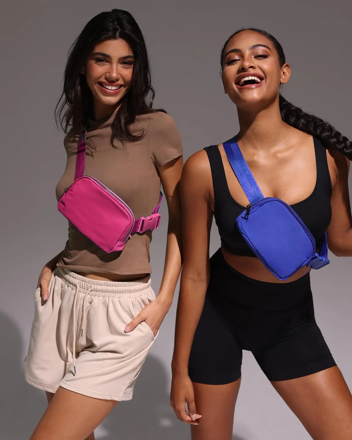 Fanny Pack Cross Body Bag Small Crossbody Bags for Women Men Trendy Nylon Waterproof Mini Purse Travel Running Belt Bag Lulu Dupes Bum Hip Chest Waist Pack Side Bag Must Have Blue