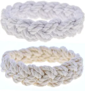 FROG SAC Sailor Knot Rope Bracelets - Natural and White Nautical Set for Men and Women - Cotton Fisherman's Jewelry
