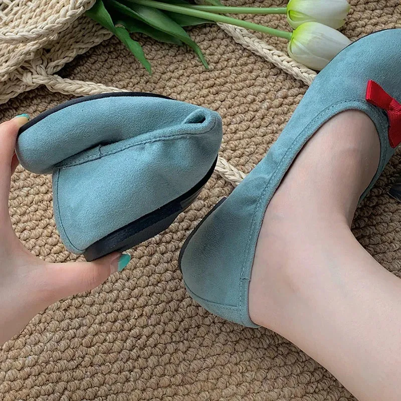 Hnzxzm Designer Slip On Women Ballet Flat Shoes Fashion Shallow Butterfly-knot Ladies Comfort Soft Sole Mary Jane Shoes