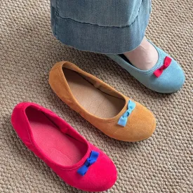 Hnzxzm Designer Slip On Women Ballet Flat Shoes Fashion Shallow Butterfly-knot Ladies Comfort Soft Sole Mary Jane Shoes