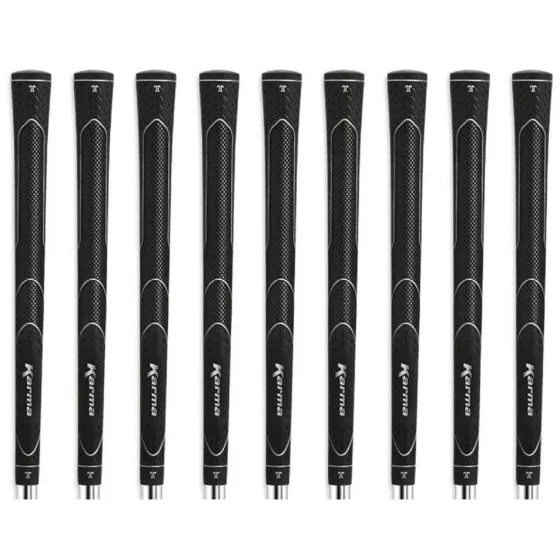 Karma Super Lite Black Standard - 9 Piece Golf Grip Bundle