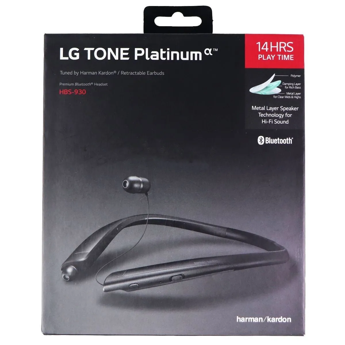 LG TONE Platinum (a) Premium Bluetooth Stereo Headset - Black (HBS-930)