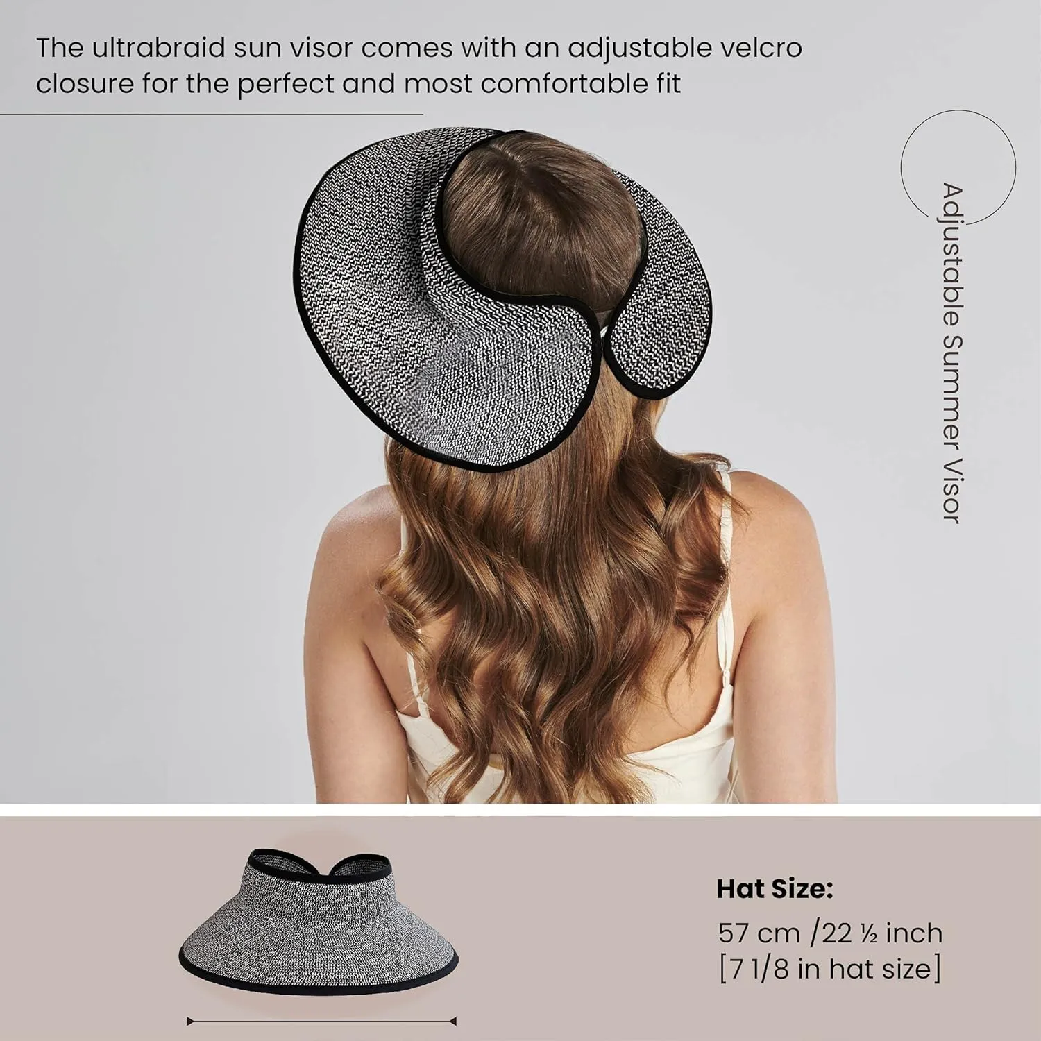 San Diego Hat Co. Women's One Size Ultrabraid Visor with Ribbon Binding, and Sweatband